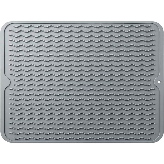 Bette Silicone Dish Drying Mat, Sink Organizer, Kitchen Sink Holder, Heat Resistant Non-Slip, Silicone Drainer Mat, Gray