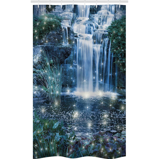 Iftadiye 8 Piece Polyester Shower Curtain Set + Hooks