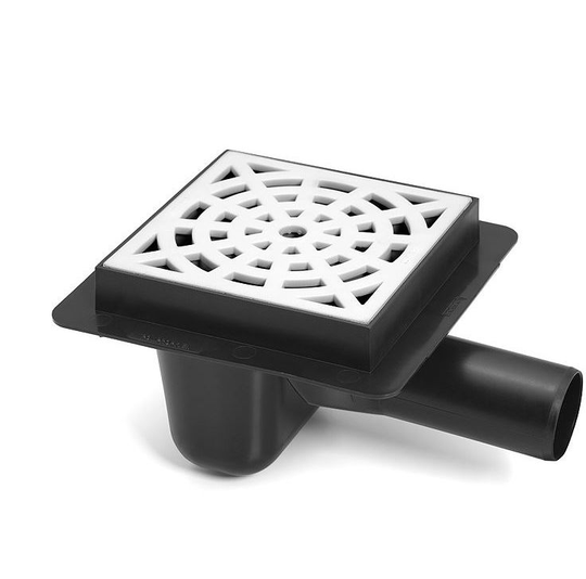 Sewerage Plastic Floor Ground Drain with White Round Pattern Grid 50mm Pipe Diameter