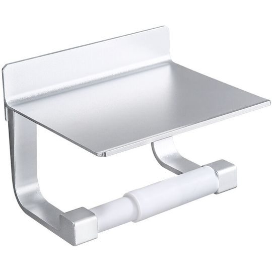 Toilet Paper Holder Strong Adhesive Toilet Paper Holder, Self-adhesive, Aluminum Silver, BR-Vie
