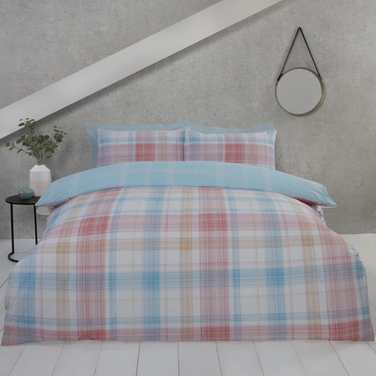 Jasper Red 132 TC Reversible Duvet Cover Set