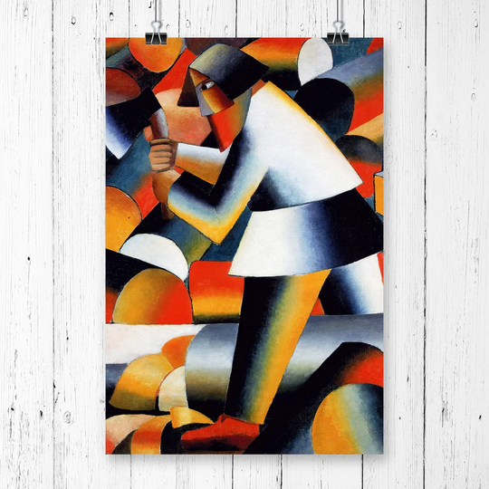 'The Woodcutter' by Kazimir Malevich Graphic Art