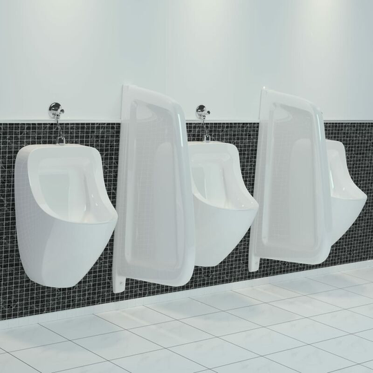 Devenirriche - Wall-mounted Urinal Privacy Screen Ceramic White - White