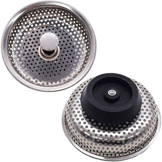 2 Pieces Sink Filter, Stainless Steel Drain Stopper, Kitchen Sink Strainer Hole Sink Stopper Spare Parts 85mm Diameter