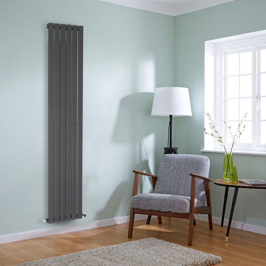 NRG - Anthracite Flat Panel Radiator Designer Column Bathroom Central Heating Single 1800x408mm