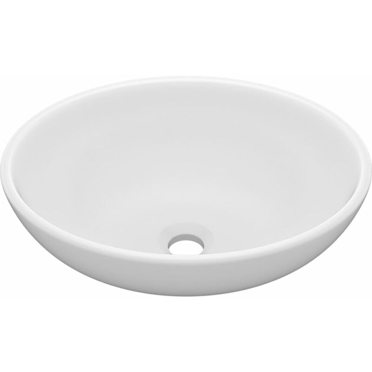 Luxury Basin Oval-shaped Matt White 40x33 cm Ceramic Vidaxl White