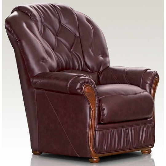 Rome Genuine Italian Sofa Armchair Burgandy Leather