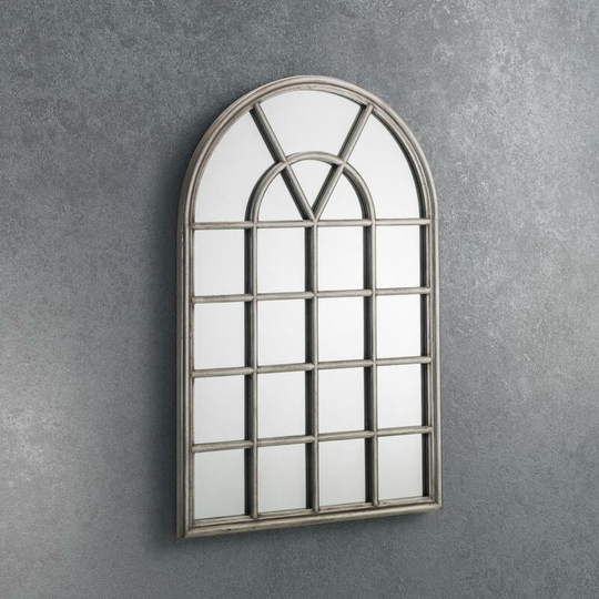 Vanity Living Window Wall Mirror Pewter - Sudie