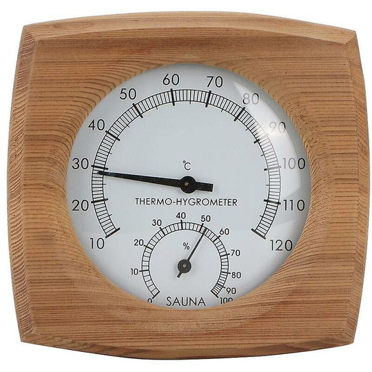 Solid Wood Temperature And Humidity Meter Sauna Room Accessories Indoor And Outdoor Sweatshop Solid Wood Display Meter