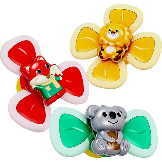 Ilovemilan - 3-piece rotating food feeding bath baby sucker gyro rotating music children's table rotating baby toys