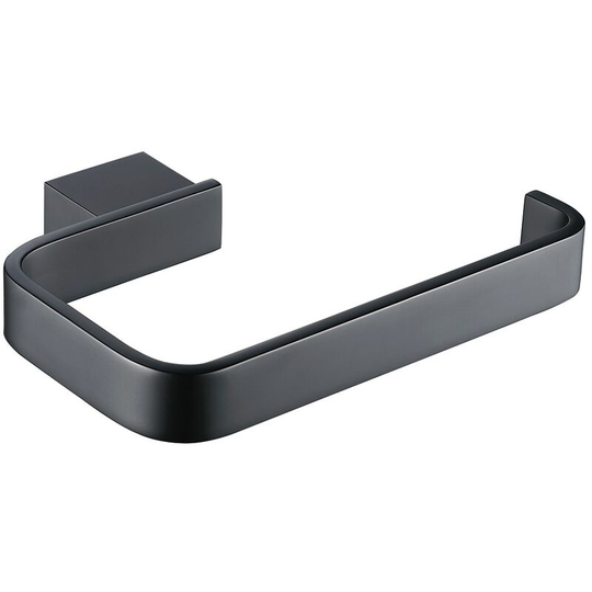 Colore Matt Black Wall Mounted Toilet Roll Holder - Black