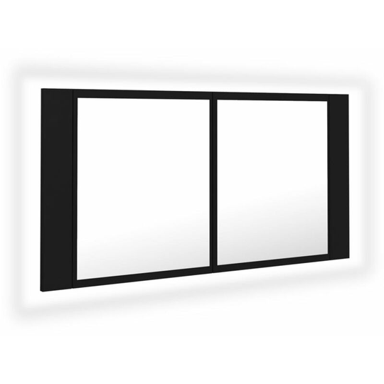 Vidaxl - led Bathroom Mirror Cabinet Black 90x12x45 cm Acrylic Black