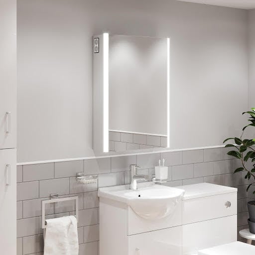 Artis Leve LED Aluminium Mirror Cabinet - Bluetooth Speakers & Shaver Socket 700x500mm - Mains Power