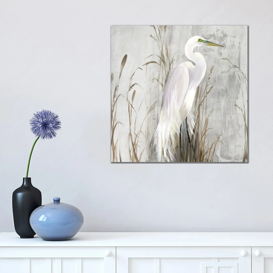 Heron in the Reeds by Aimee Wilson - Painting Print on Canvas