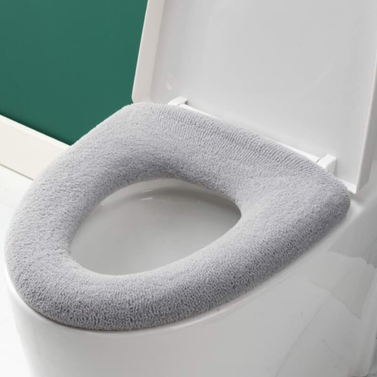 Set of 3 thick and soft toilet seat covers, stretchable, washable and compatible with all oval toilet seats