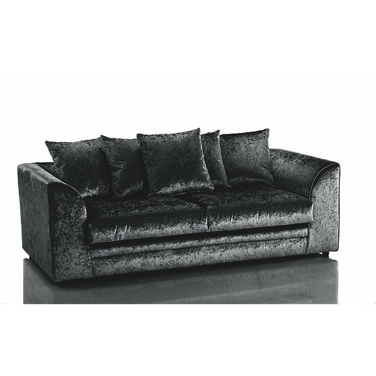 Bella 3 Seater Crushed Velvet Sofa - Black