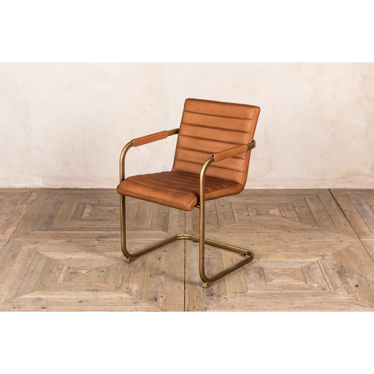 Eduardo Genuine Leather Upholstered Dining Chair