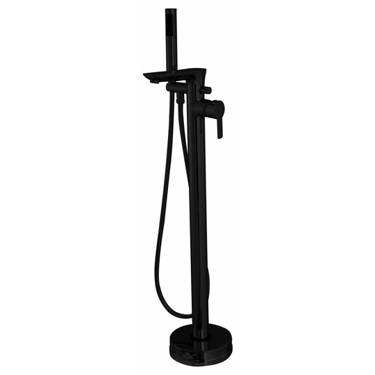 Invena - Freestanding Black Bath Tap Single Lever Bathtub Tall Faucet Shower Mixer