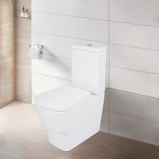 NRG - Bathroom Toilet wc Close Coupled Toilet and Cistern Compact Soft Close uf Seat