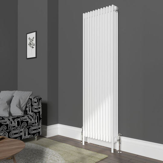 NRG - Traditional 4 Column Radiator Cast Iron Style Heating Rads Vertical White 1800x560mm