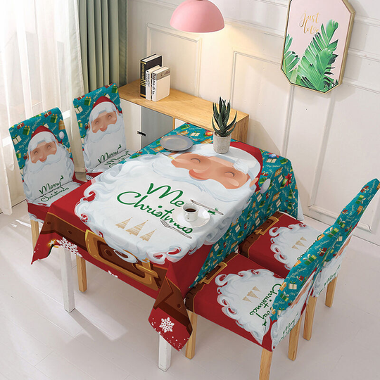 55x55/140x140cm Christmas Tablecloth,Christmas Decoration,Santa Claus Wishes Happy Holidays Decoration Tablecloth (Santa Claus) - Kartokner