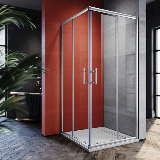 Osio Framed Tempered Glass Double Sliding Shower Door