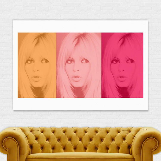 Bridget Bardot Tryptich - Wrapped Canvas Photograph