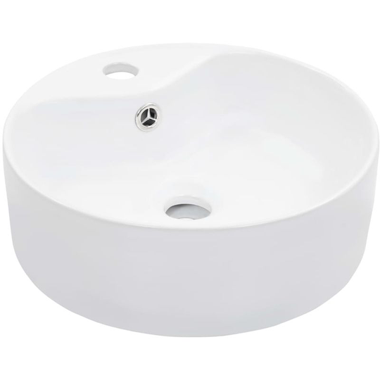 Wash Basin with Overflow 36x13 cm Ceramic White VD05797 - Hommoo