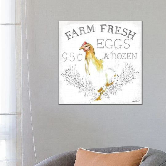 Farm Fresh Enamel - Wrapped Canvas Typography