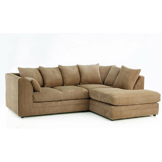 Hart Prime Cord Fabric Corner Sofa Coffee Right Hand - Coffee