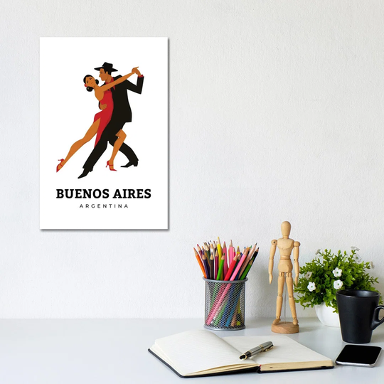 Art Deco Tango Dances of Buenos Aires Argentina by Design Harvest - Wrapped Canvas Advertisement