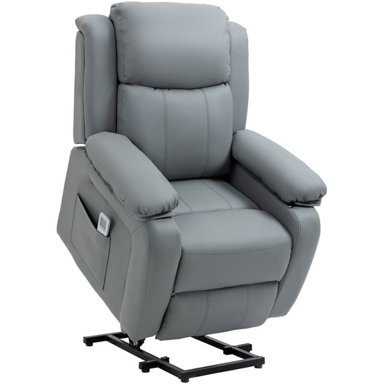 Homcom - Riser and Recliner Chair Power Lift Reclining Chair with Remote, Grey - Grey