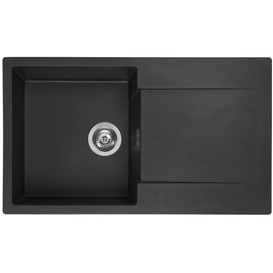 Reginox - Amsterdam 10 Granite Single Bowl Kitchen Sink Black Silver