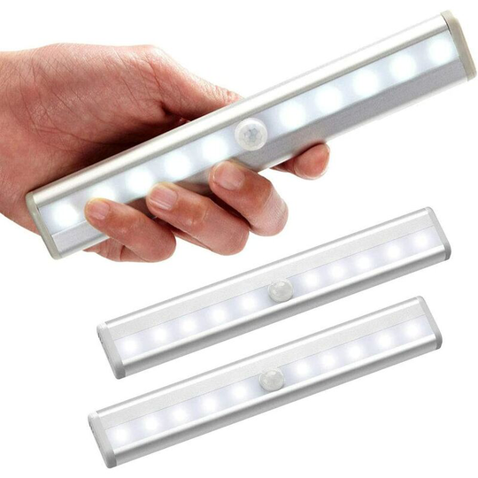 Gift - 3 Pieces of Indoor led Motion Sensor Lights Cabinet Lights 10 led Beads Wireless Spotlights led Closet Lights Battery Operated led Lighting