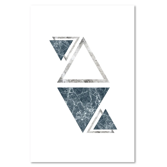 Marble Triangles - Abstraction - Wrapped Canvas Graphic Art Print