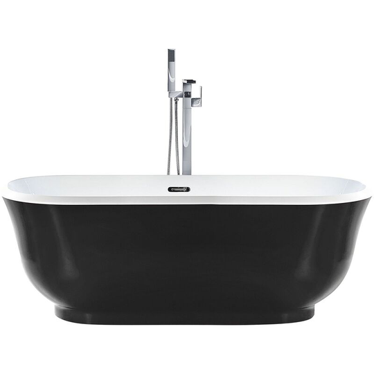 Beliani - Freestanding Bathtub Sanitary Acrylic Oval Rounded Edges Black Tesoro - Black