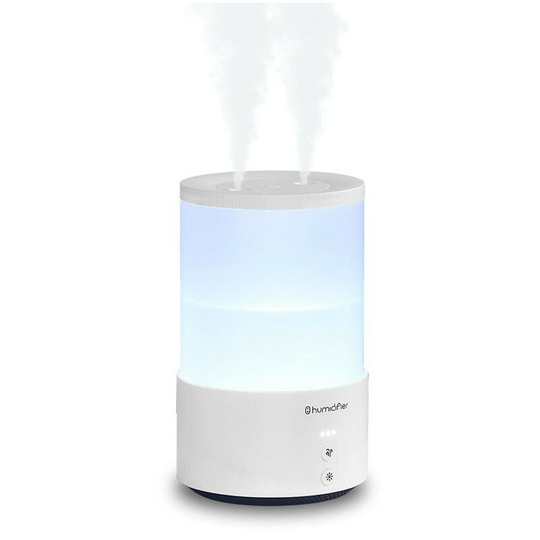 Portable Air Humidifiers with Night Light, Cool Mist Humidifier, USB Desktop Plant Humidifier, Whisper Quiet Waterless Auto Shut-Off, White