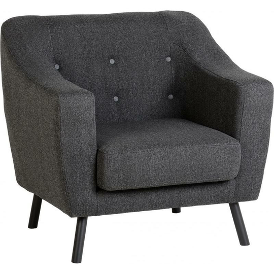 Ashley Dark Grey Fabric Armchair - Seconique