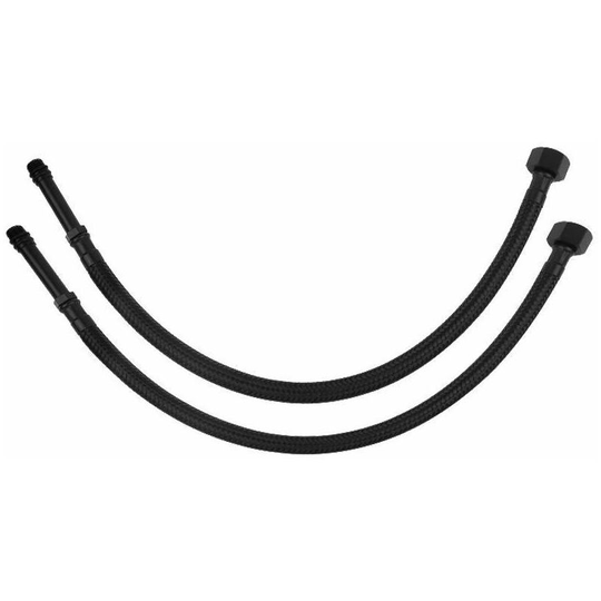 Tecra - 80cm Long M10 x 3/8' Inch bsp Black Nylon Braided Flexible Tap Faucet Tail Hose