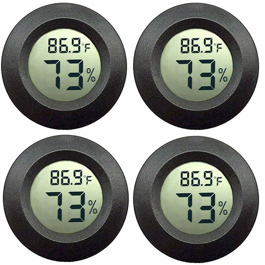 4-Pack Mini Hygrometer Thermometer Digital lcd Monitor Indoor/Outdoor Humidity Meter Gauge Temperature for Humidifiers Dehumidifiers Greenhouse