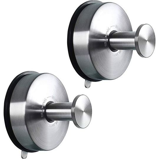 Suction Cup Hook -pack of 2 Suction Cup Towel Holder Hook Stainless Steel Kitchen Towel Bar Suction Cup for kitchen and bathroom, shower, coats etc