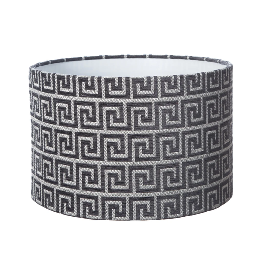 Geometric 35.6cm Velvet Drum Lamp Shade