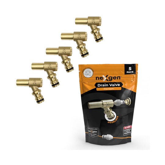 Premium with Hozelock 15mm Drain-off Valve ( p) - 5 Pack - Nexgen