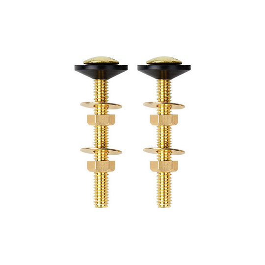 Sunflowergb - 2 Piece Universal Toilet Seat Bolt Kit, Heavy Duty Solid Brass Toilet Bolt, with Extra Long Stainless Steel Locknut Rubber Washer