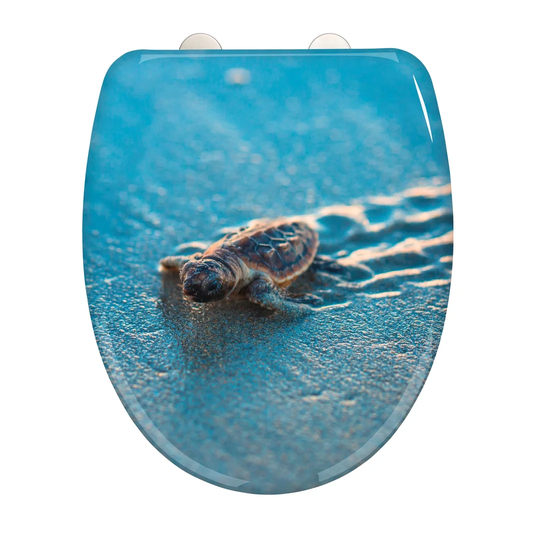 Caretta toilet seat, toilet seat with soft-closing mechanism, quick-fit, made of antibacterial, sturdy Duroplast
