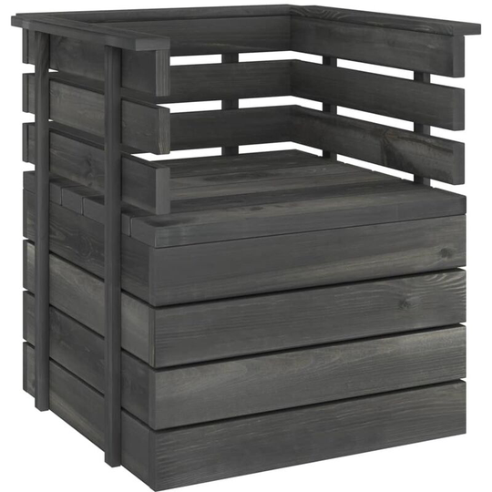 Vidaxl - Garden Armchair Solid Pinewood Dark Grey Grey