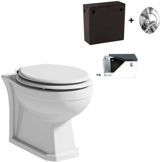 Thebathco - The Bath Co. Camberley back to wall toilet with white seat and concealed cistern - White