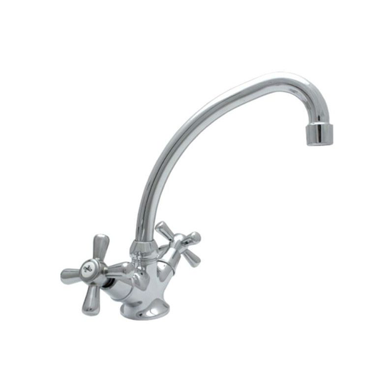 Traditional Retro 'f' Spout Cross Head Kitchen Bathroom Standing Faucet Tap