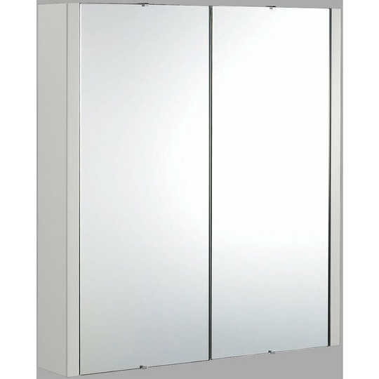 Parade 2-Door Mirrored Cabinet 600mm Wide - Gloss Grey Mist - Nuie