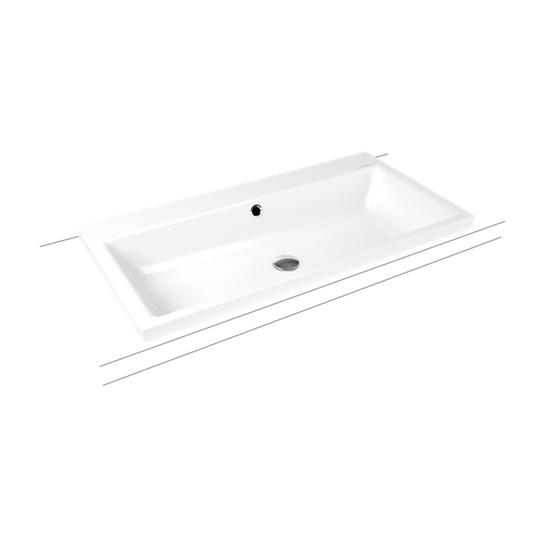 Matt Alpine White Steel Enamel Rectangular Inset Bathroom Sink